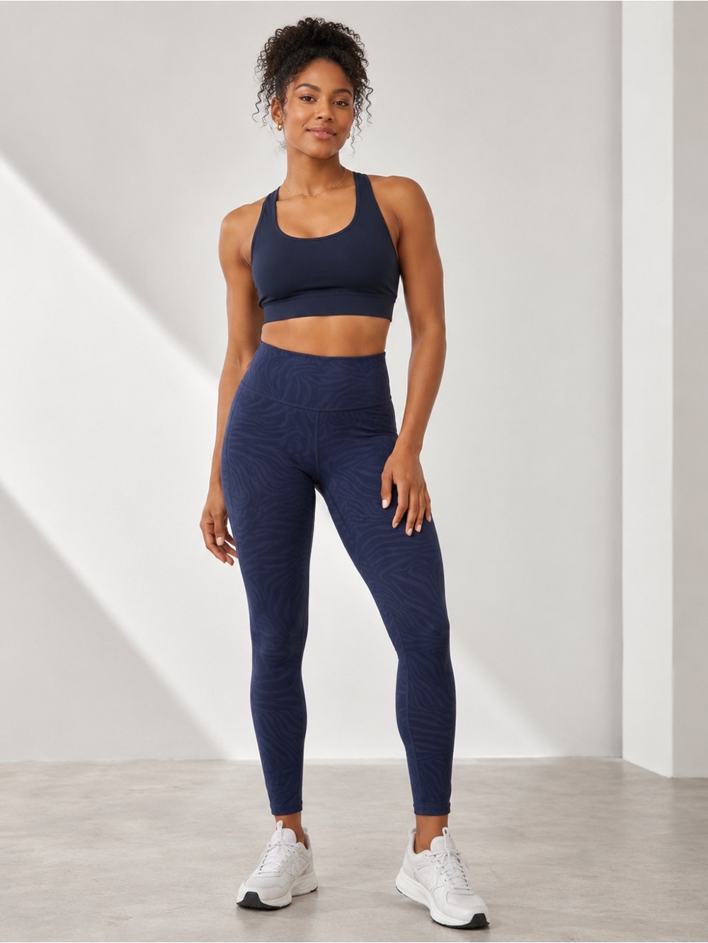 GapFit PowerMove High Rise Ankle Leggings Navy Print Women’s XS